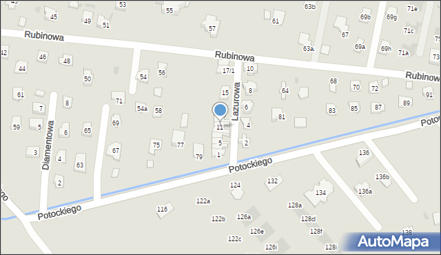 Rzeszów, Lazurowa, 11, mapa Rzeszów