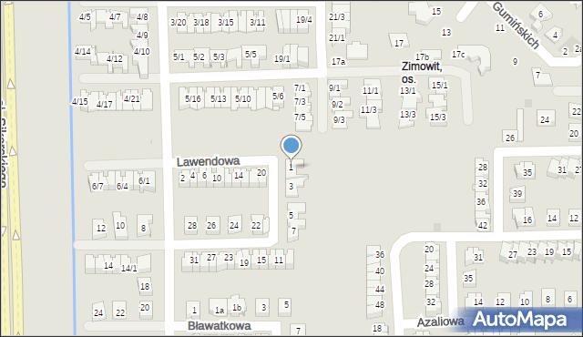 Rzeszów, Lawendowa, 1, mapa Rzeszów