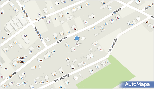 Sade Budy, Łąkowa, 7a, mapa Sade Budy