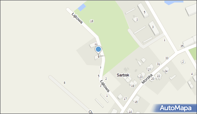 Sarbsk, Łąkowa, 9, mapa Sarbsk