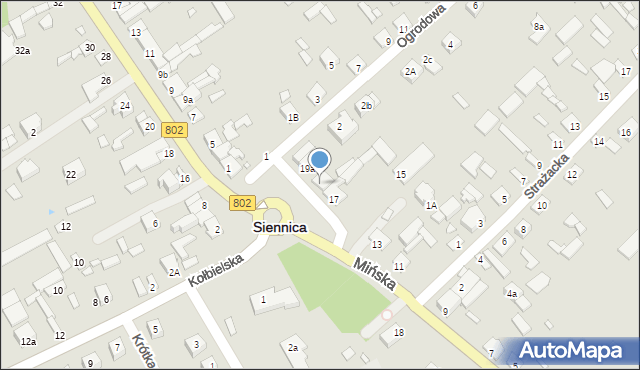 Siennica, Latowicka, 19, mapa Siennica