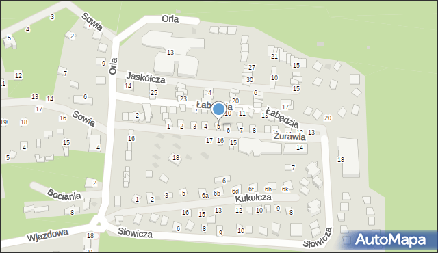 Sieraków, Łabędzia, 5, mapa Sieraków