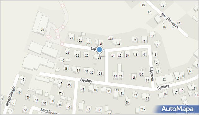 Sierakowice, Łąkowa, 16, mapa Sierakowice