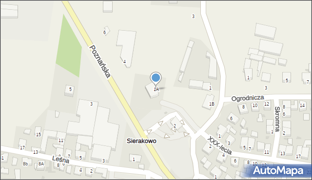 Sierakowo, Łaszczyńska, 1A, mapa Sierakowo