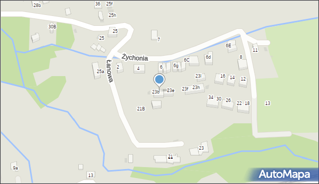 Skawina, Łanowa, 23c, mapa Skawina