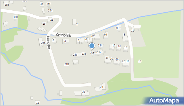 Skawina, Łanowa, 23f, mapa Skawina