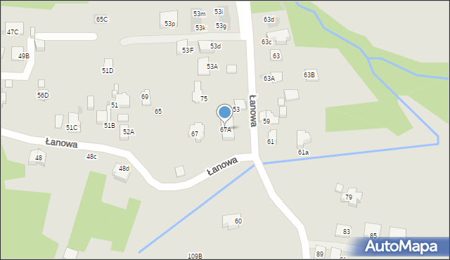 Skawina, Łanowa, 67A, mapa Skawina