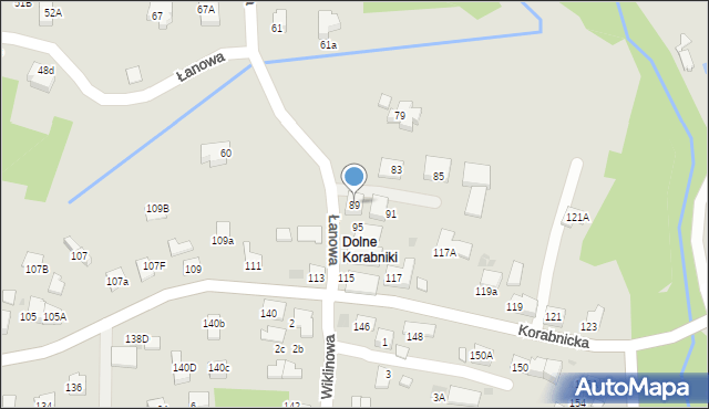 Skawina, Łanowa, 89, mapa Skawina