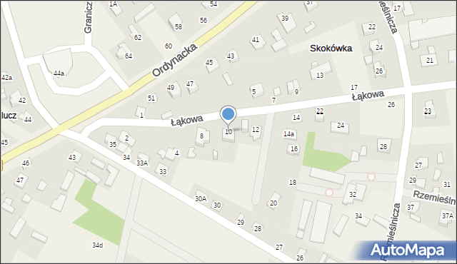 Skokówka, Łąkowa, 10, mapa Skokówka