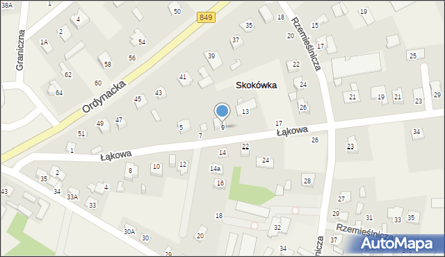 Skokówka, Łąkowa, 9, mapa Skokówka