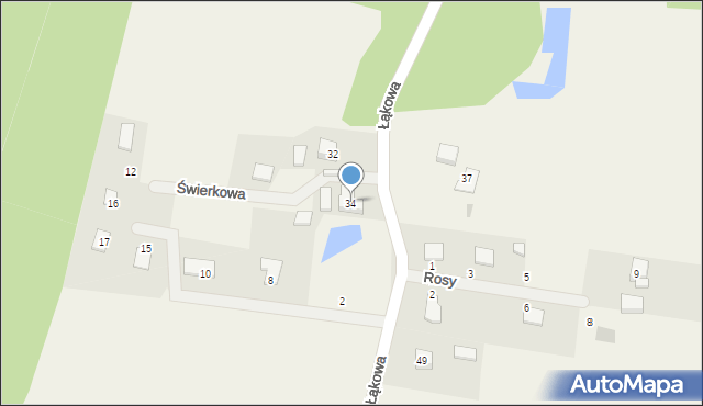 Skrzeszewo, Łąkowa, 34, mapa Skrzeszewo