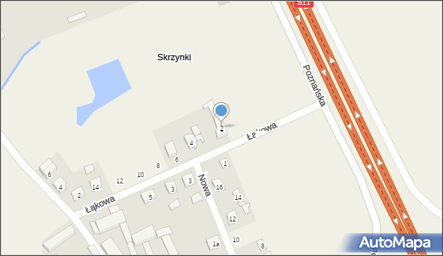 Skrzynki, Łąkowa, 2, mapa Skrzynki