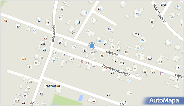 Starachowice, Łączna, 31, mapa Starachowic