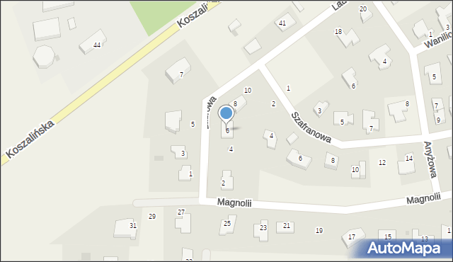 Stare Bielice, Laurowa, 6, mapa Stare Bielice