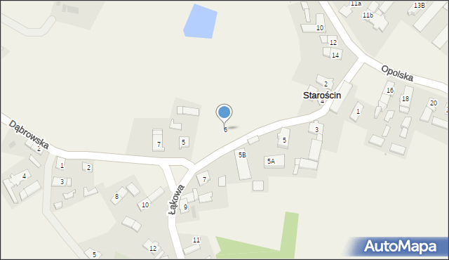 Starościn, Łąkowa, 6, mapa Starościn