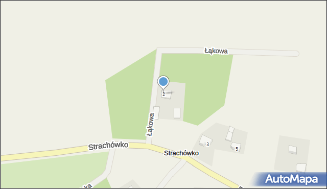 Strachówko, Łąkowa, 2, mapa Strachówko