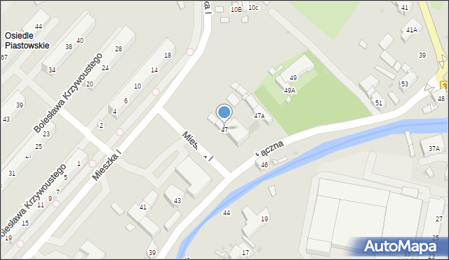 Świebodzice, Łączna, 47, mapa Świebodzice