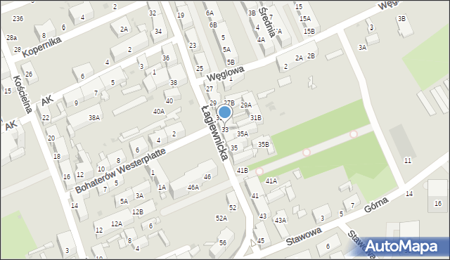 Świętochłowice, Łagiewnicka, 33, mapa Świętochłowice