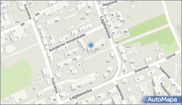 Świętochłowice, Łagiewnicka, 46B, mapa Świętochłowice