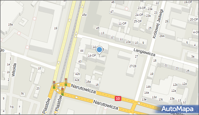 Szczecin, Langiewicza Mariana, gen., 15-OF, mapa Szczecina