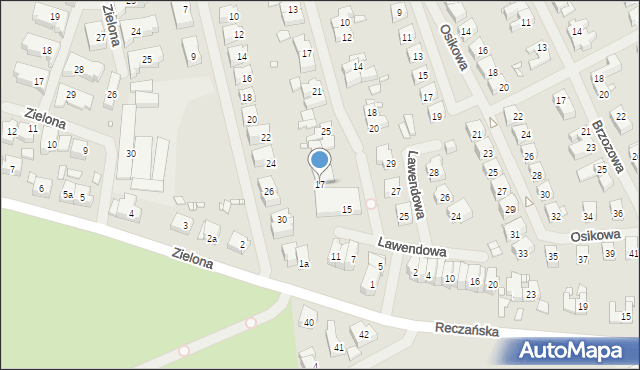 Szczecin, Lawendowa, 17, mapa Szczecina