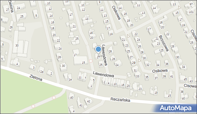 Szczecin, Lawendowa, 27, mapa Szczecina