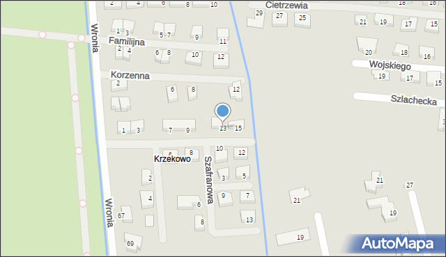 Szczecin, Laurowa, 13, mapa Szczecina