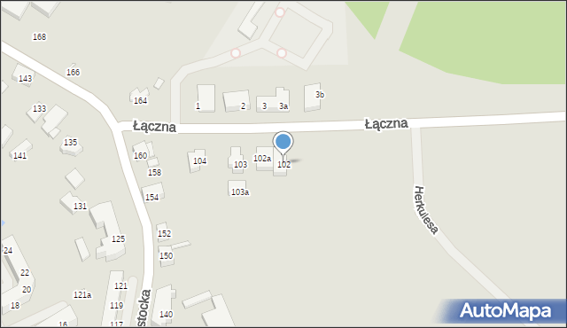 Szczecin, Łączna, 102, mapa Szczecina