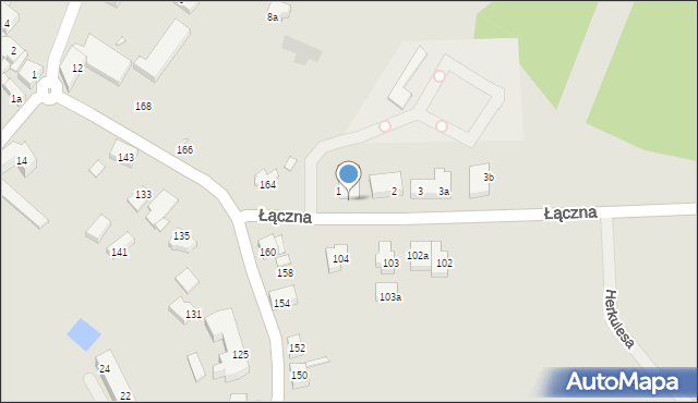 Szczecin, Łączna, 1A, mapa Szczecina