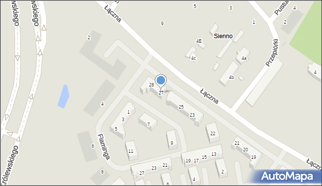 Szczecin, Łączna, 27, mapa Szczecina