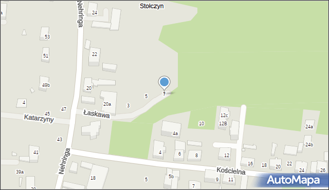 Szczecin, Łaskawa, 7, mapa Szczecina