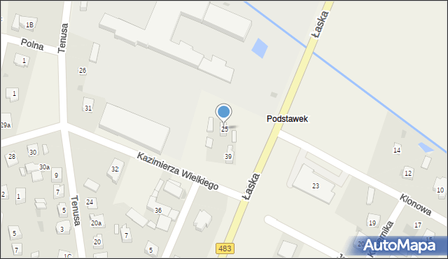 Szczerców, Łaska, 25, mapa Szczerców