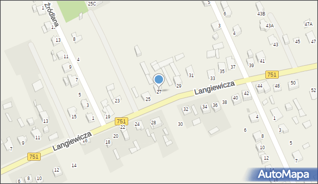 Szewna, Langiewicza Mariana, gen., 27, mapa Szewna