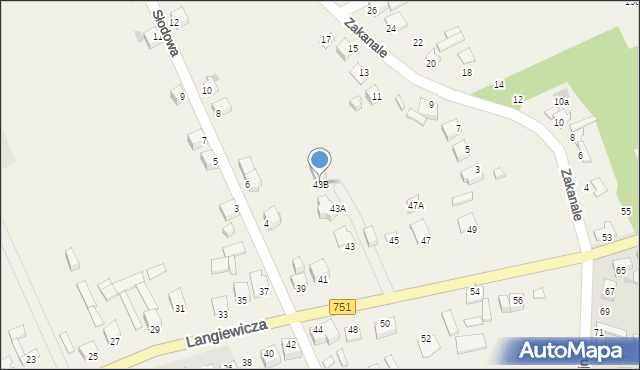 Szewna, Langiewicza Mariana, gen., 43B, mapa Szewna
