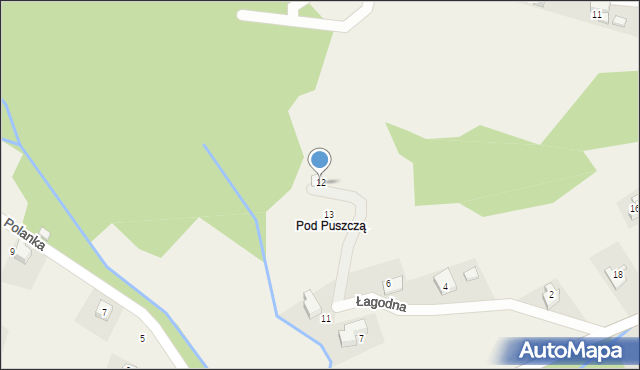 Targanice, Łagodna, 12, mapa Targanice