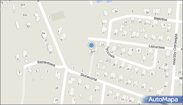 Tłuszcz, Lazurowa, 16, mapa Tłuszcz