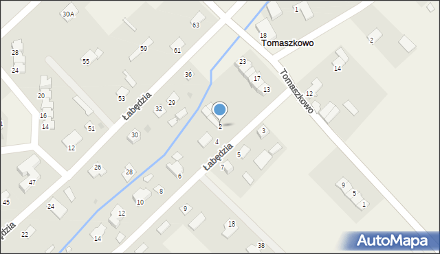 Tomaszkowo, Łabędzia, 2, mapa Tomaszkowo