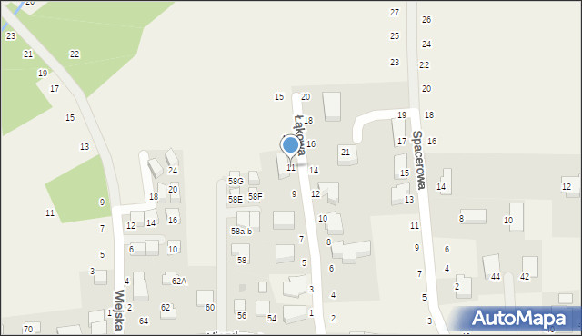 Tomaszowice, Łąkowa, 11, mapa Tomaszowice