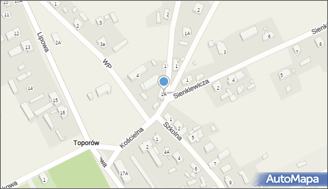 Toporów, Łagowska, 1A, mapa Toporów
