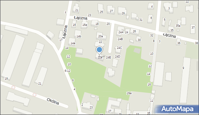 Toruń, Łączna, 22a, mapa Torunia