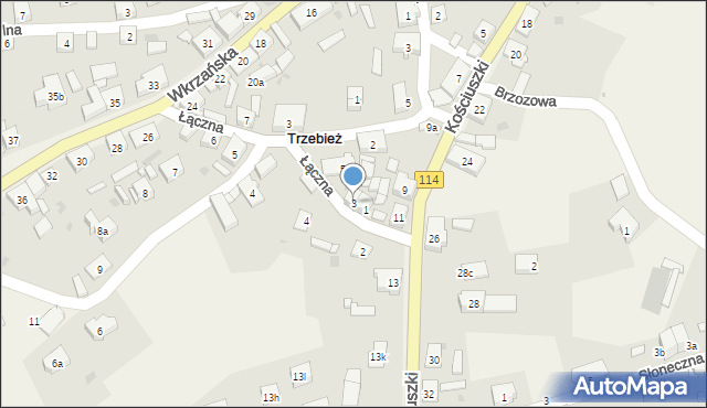 Trzebież, Łączna, 3, mapa Trzebież