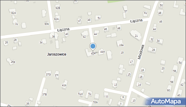 Tychy, Łączna, 42A, mapa Tychów