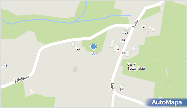 Tyczyn, Łany, 21, mapa Tyczyn