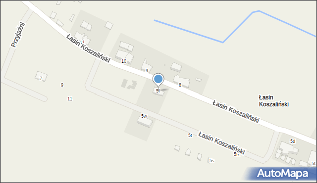 Tymień, Łasin Koszaliński, 5I, mapa Tymień