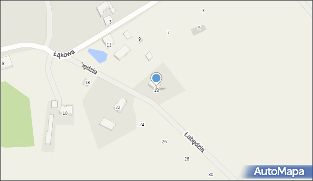 Udorpie, Łabędzia, 13, mapa Udorpie