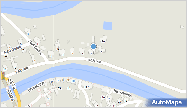 Ujście, Łąkowa, 8, mapa Ujście