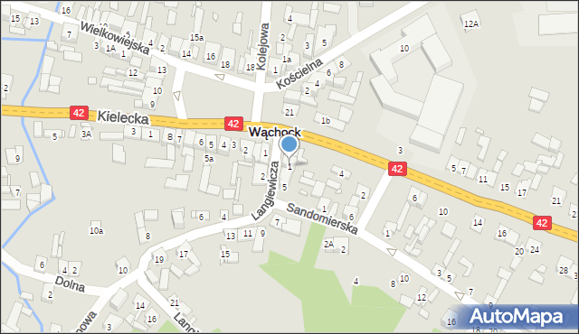 Wąchock, Langiewicza Mariana, gen., 1, mapa Wąchock
