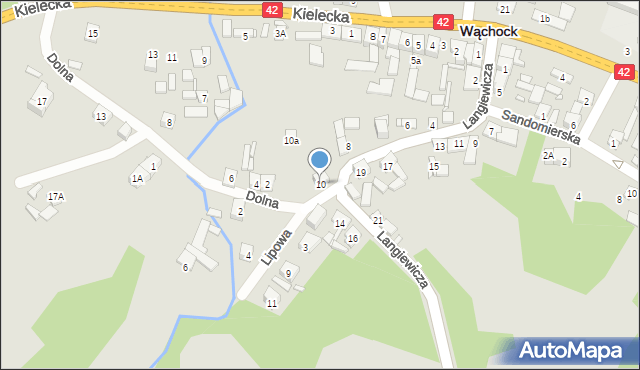 Wąchock, Langiewicza Mariana, gen., 10, mapa Wąchock