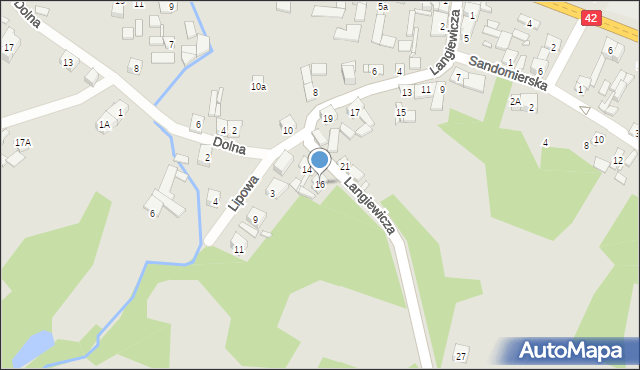 Wąchock, Langiewicza Mariana, gen., 16, mapa Wąchock