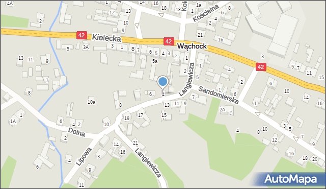 Wąchock, Langiewicza Mariana, gen., 4, mapa Wąchock